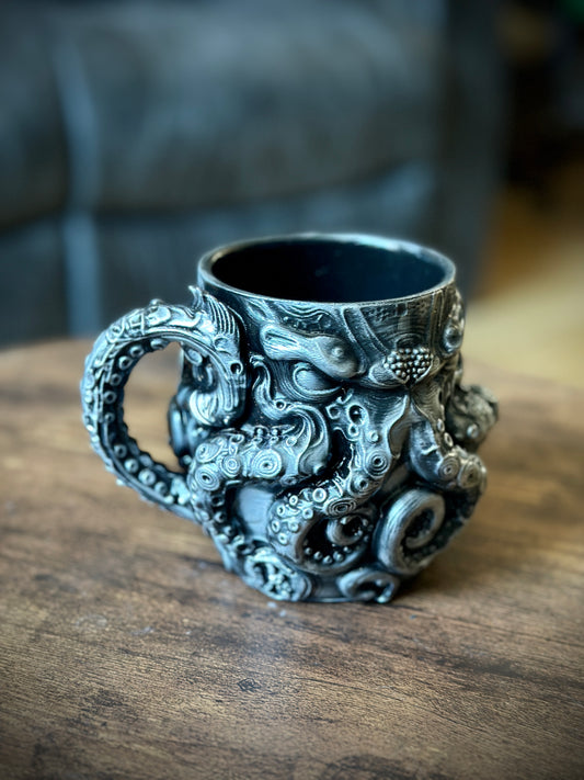 Abyssal Kraken Tentacle Mug – Hand Painted Fantasy Decor
