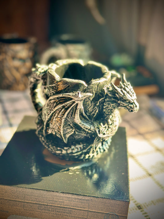 Dragon Guardian Mug – Hand Painted Fantasy Dragon Decor