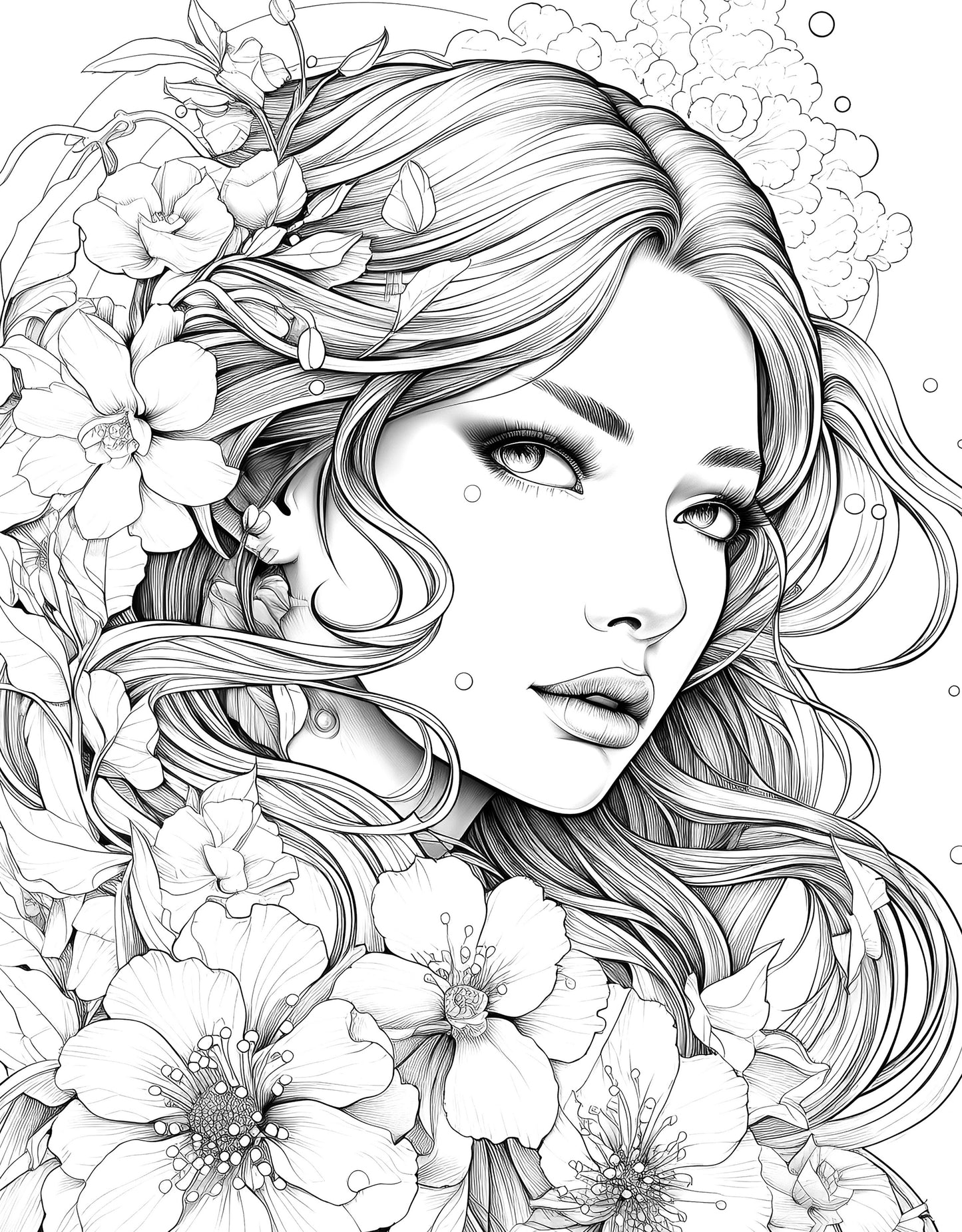 Ready to Be Colored – Floral Faces