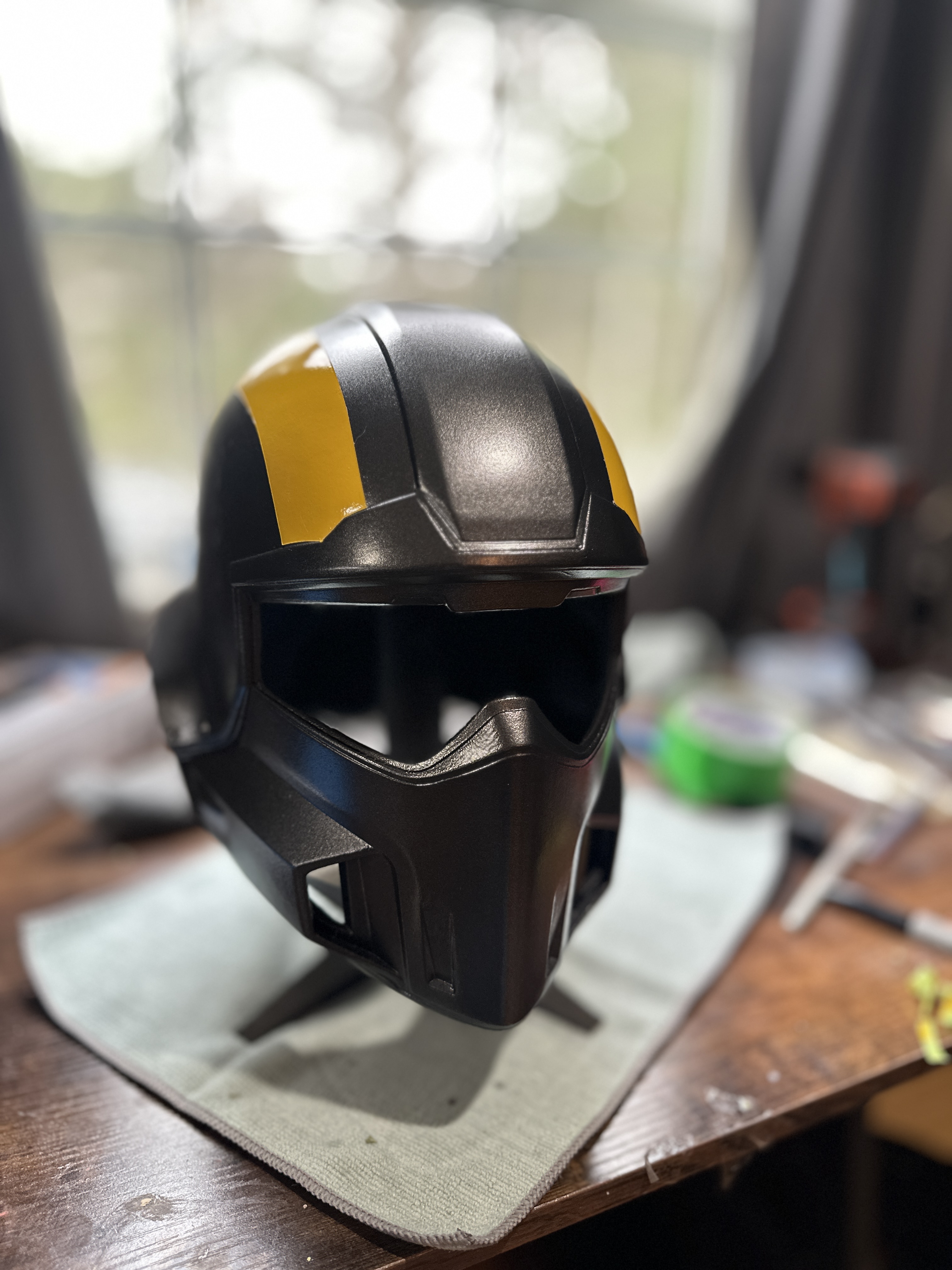 Helldivers 2 Helmet Update: Yellow Stripes Done and Silver Vents Sprayed detail image