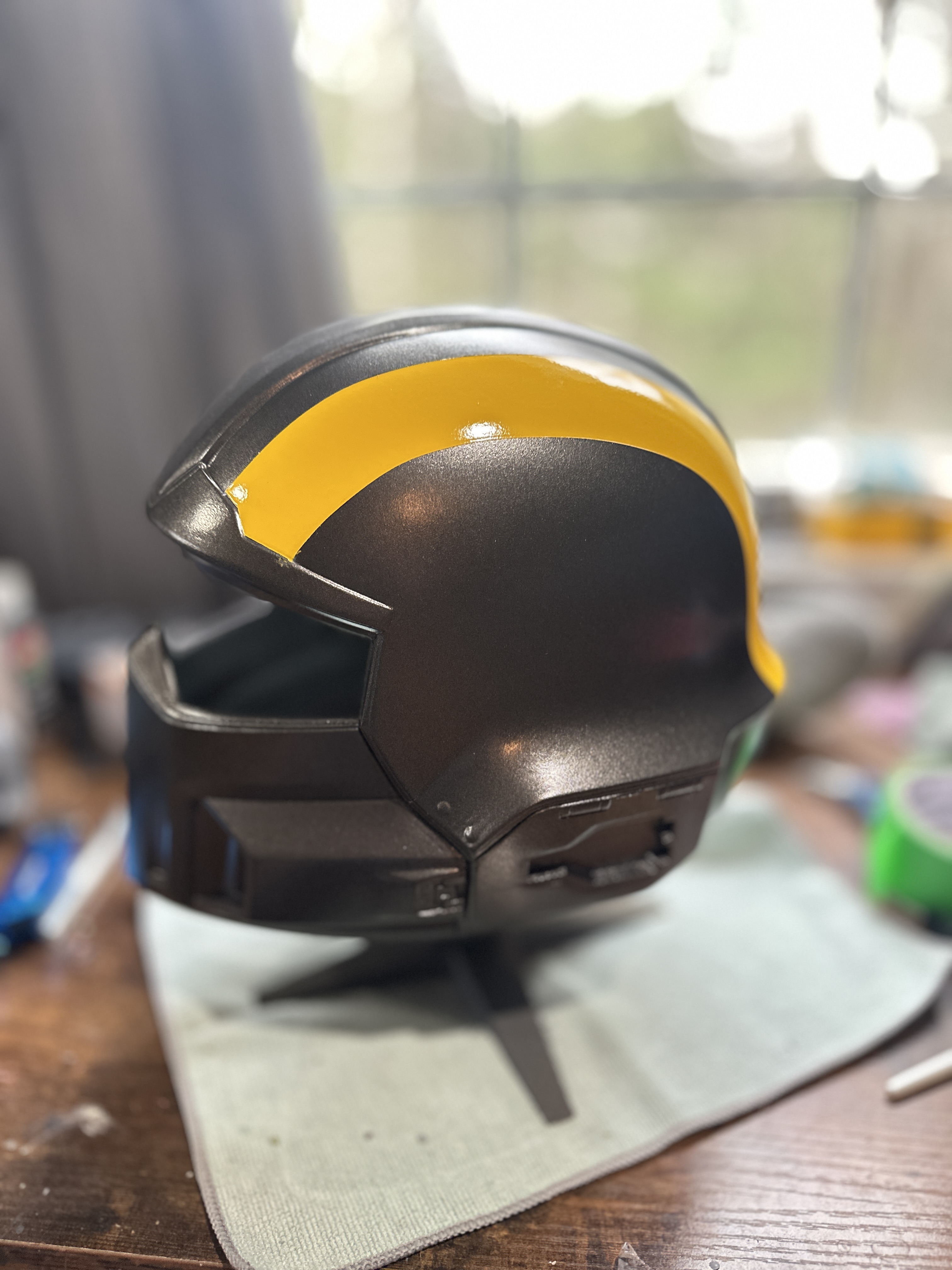Helldivers 2 Helmet Update: Yellow Stripes Done and Silver Vents Sprayed detail image