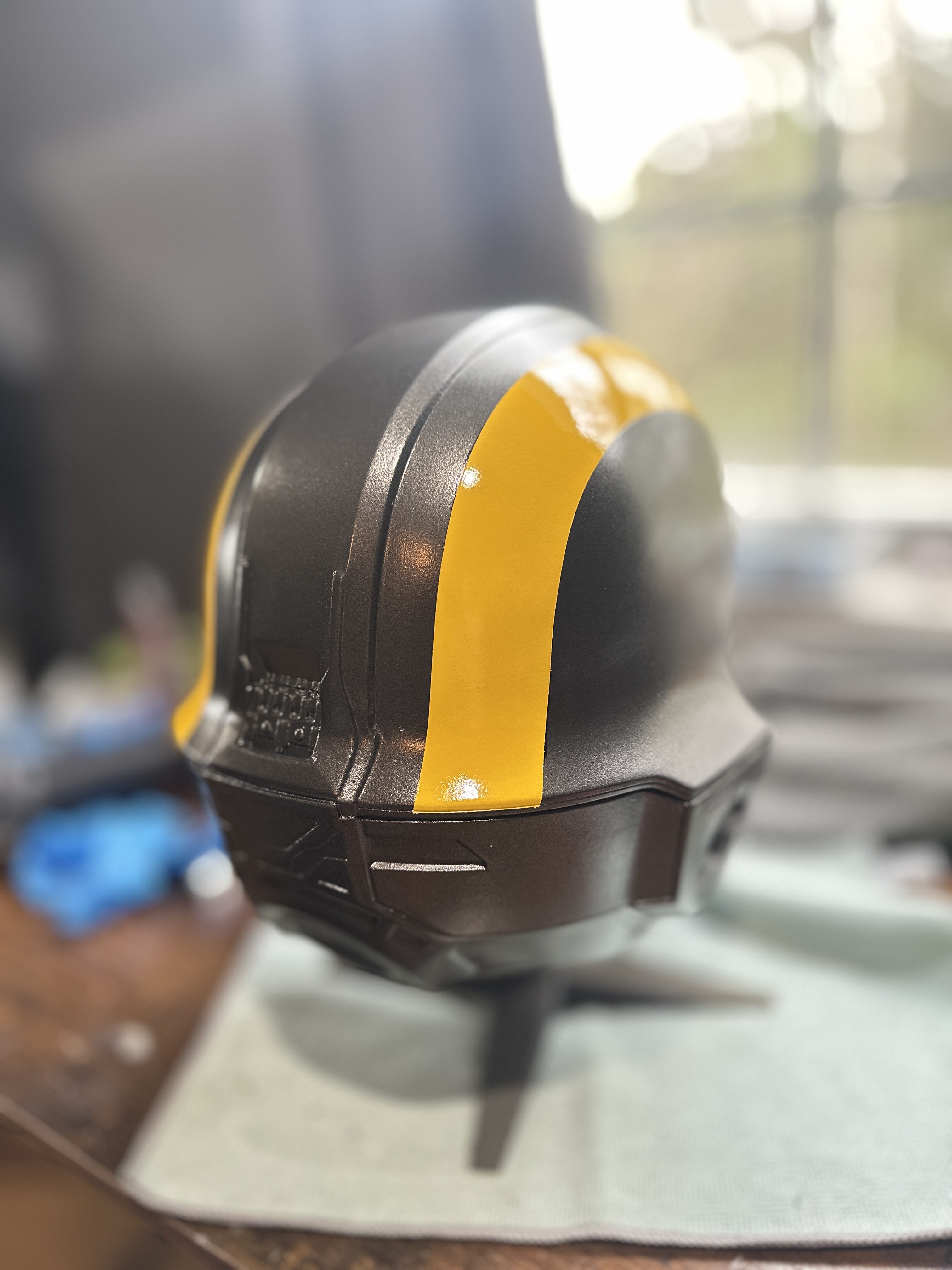 Helldivers 2 Helmet Update: Yellow Stripes Done and Silver Vents Sprayed detail image