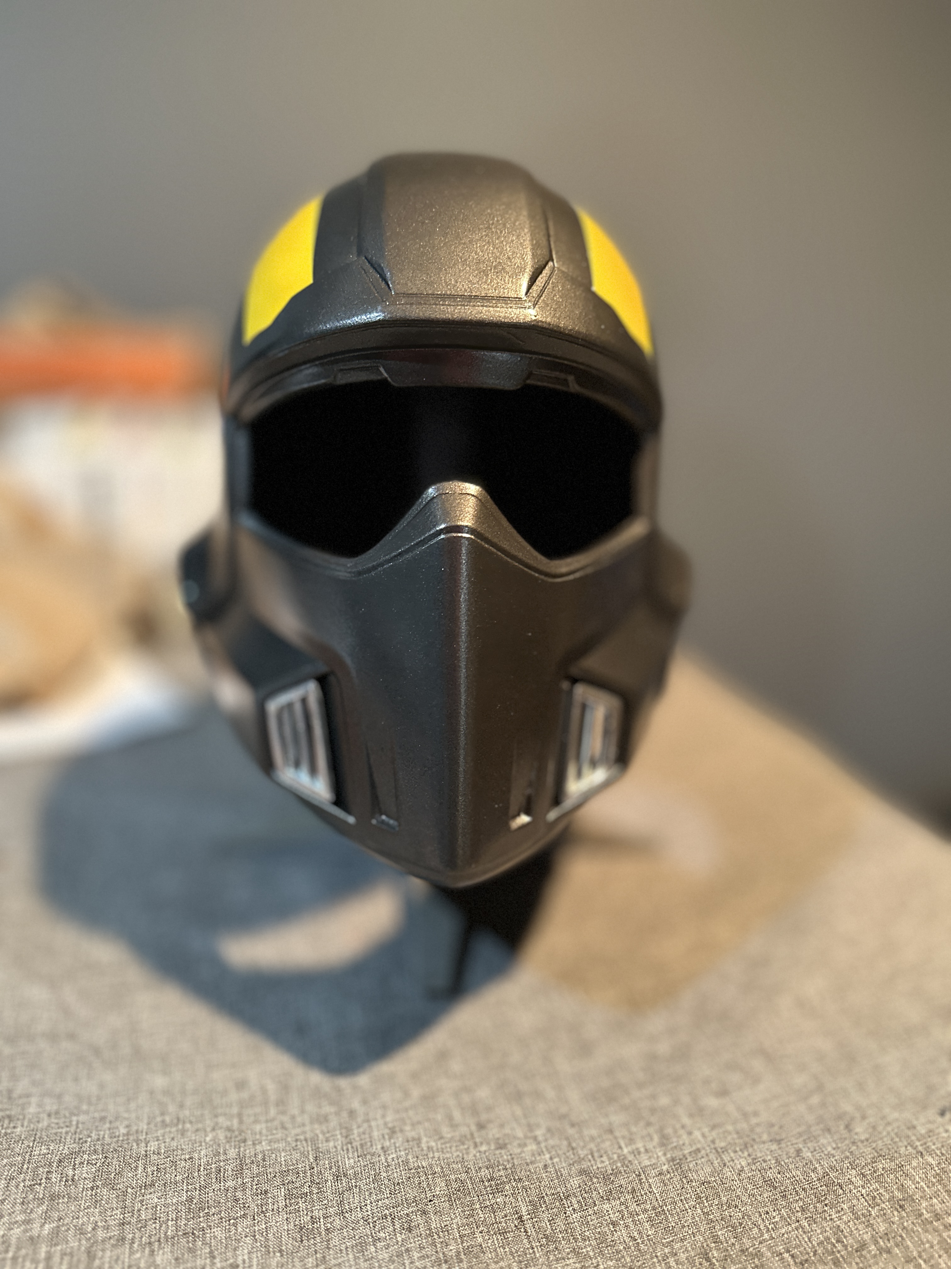 Helldivers 2 Helmet Update: Yellow Stripes Done and Silver Vents Sprayed detail image