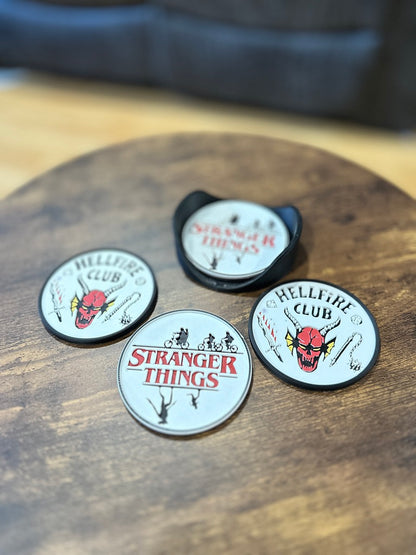 Retro Sci-Fi Coaster Set – Stranger Things Inspired