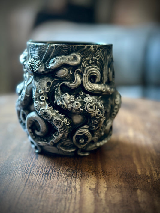 Abyssal Kraken Tentacle Mug – Hand Painted Fantasy Decor