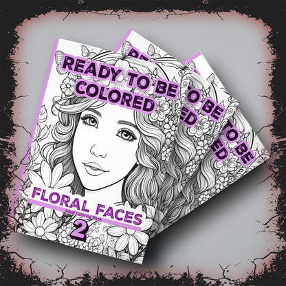 Ready to Be Colored – Floral Faces 2