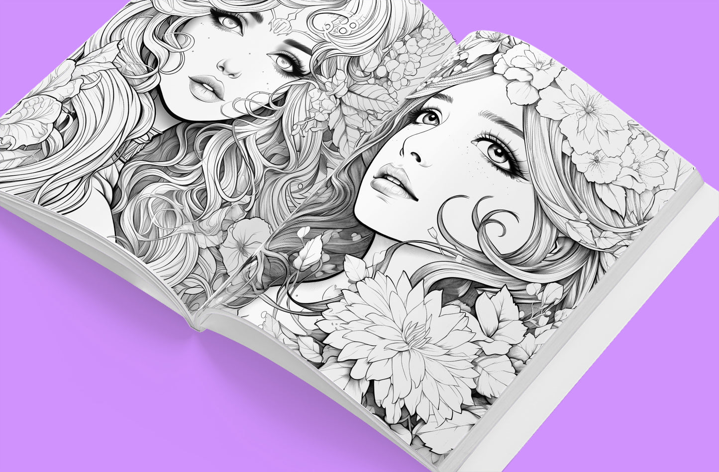 Ready to Be Colored – Floral Faces