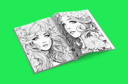 Ready to Be Colored – Floral Faces