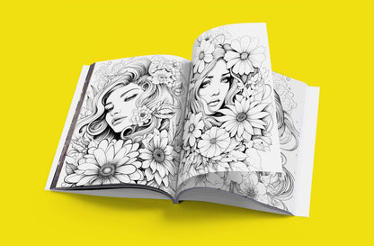 Ready to Be Colored – Floral Faces