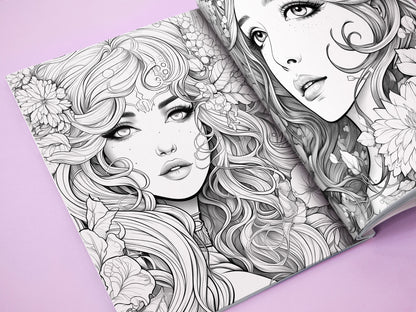 Ready to Be Colored – Floral Faces