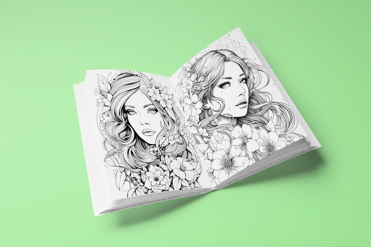 Ready to Be Colored – Floral Faces