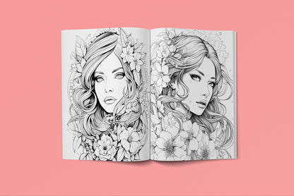 Ready to Be Colored – Floral Faces