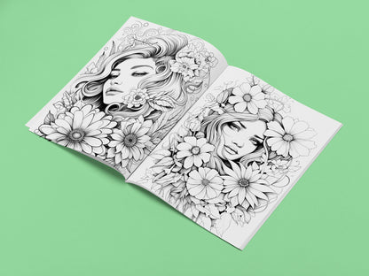 Ready to Be Colored – Floral Faces