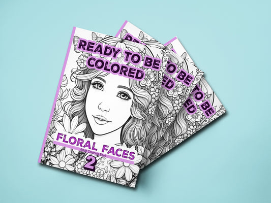 Ready to Be Colored – Floral Faces 2