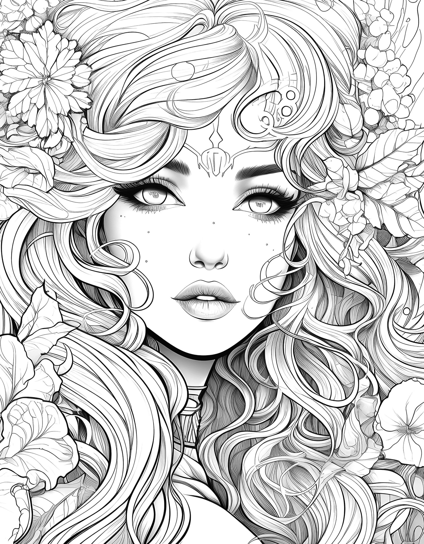 Ready to Be Colored – Floral Faces