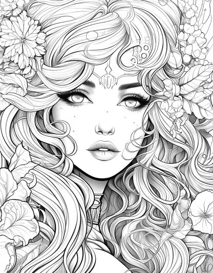 Ready to Be Colored – Floral Faces