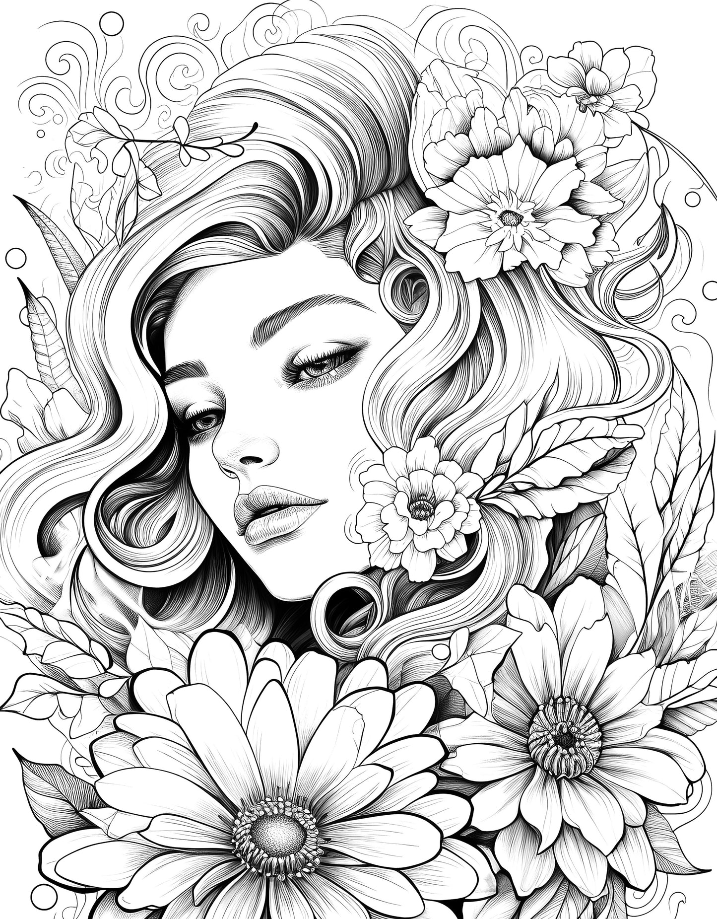 Ready to Be Colored – Floral Faces