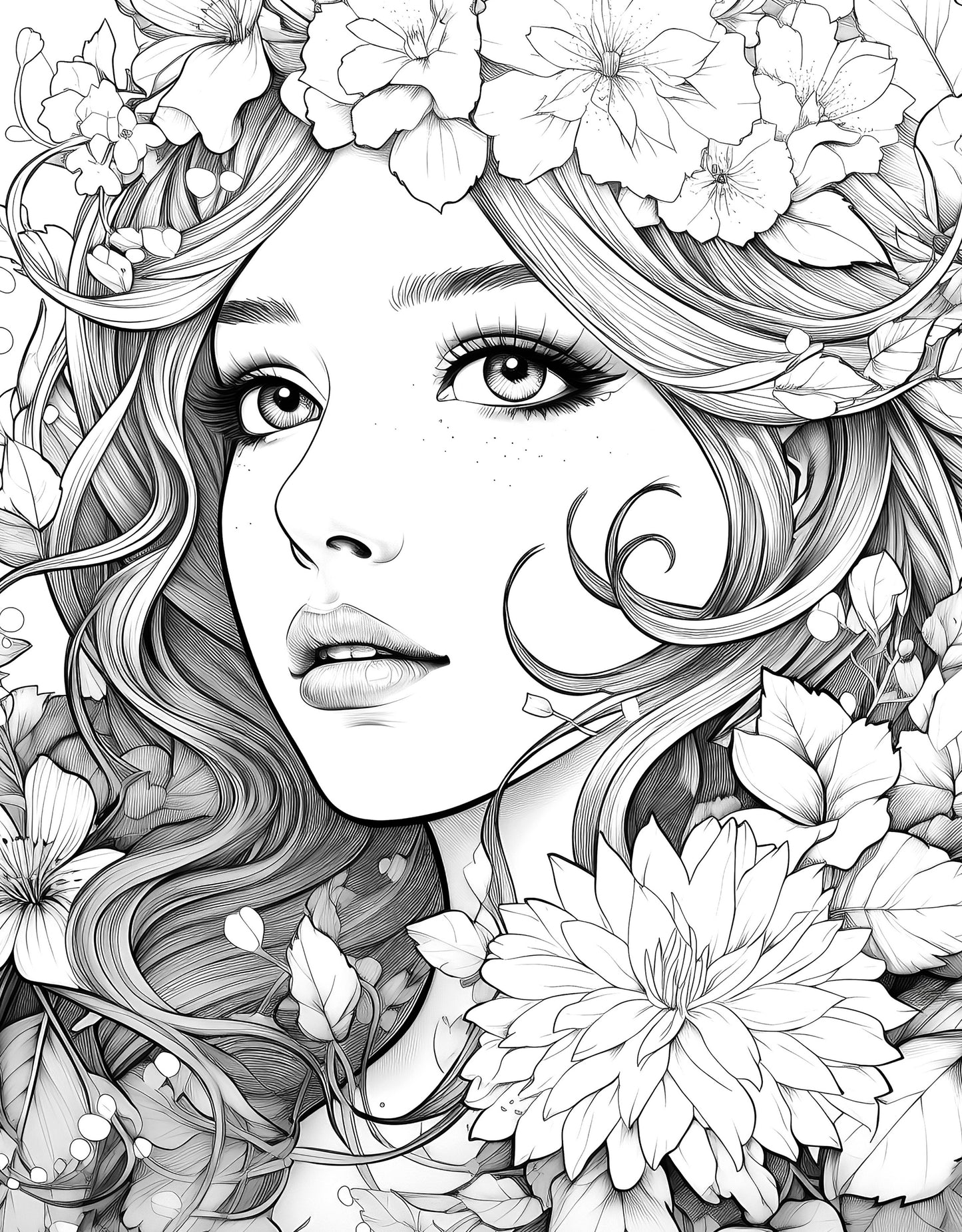 Ready to Be Colored – Floral Faces