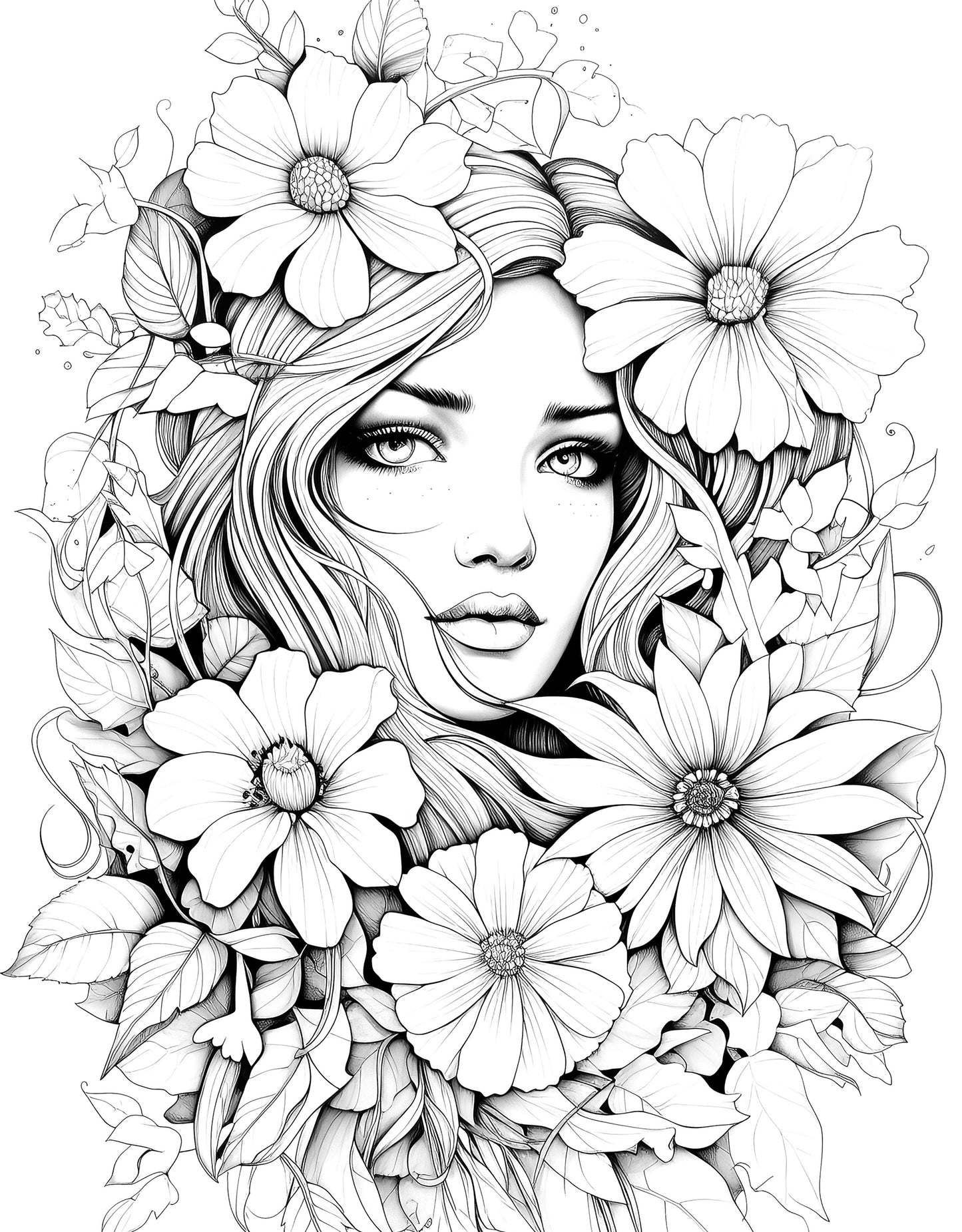 Ready to Be Colored – Floral Faces