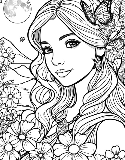 Ready to Be Colored – Floral Faces 2