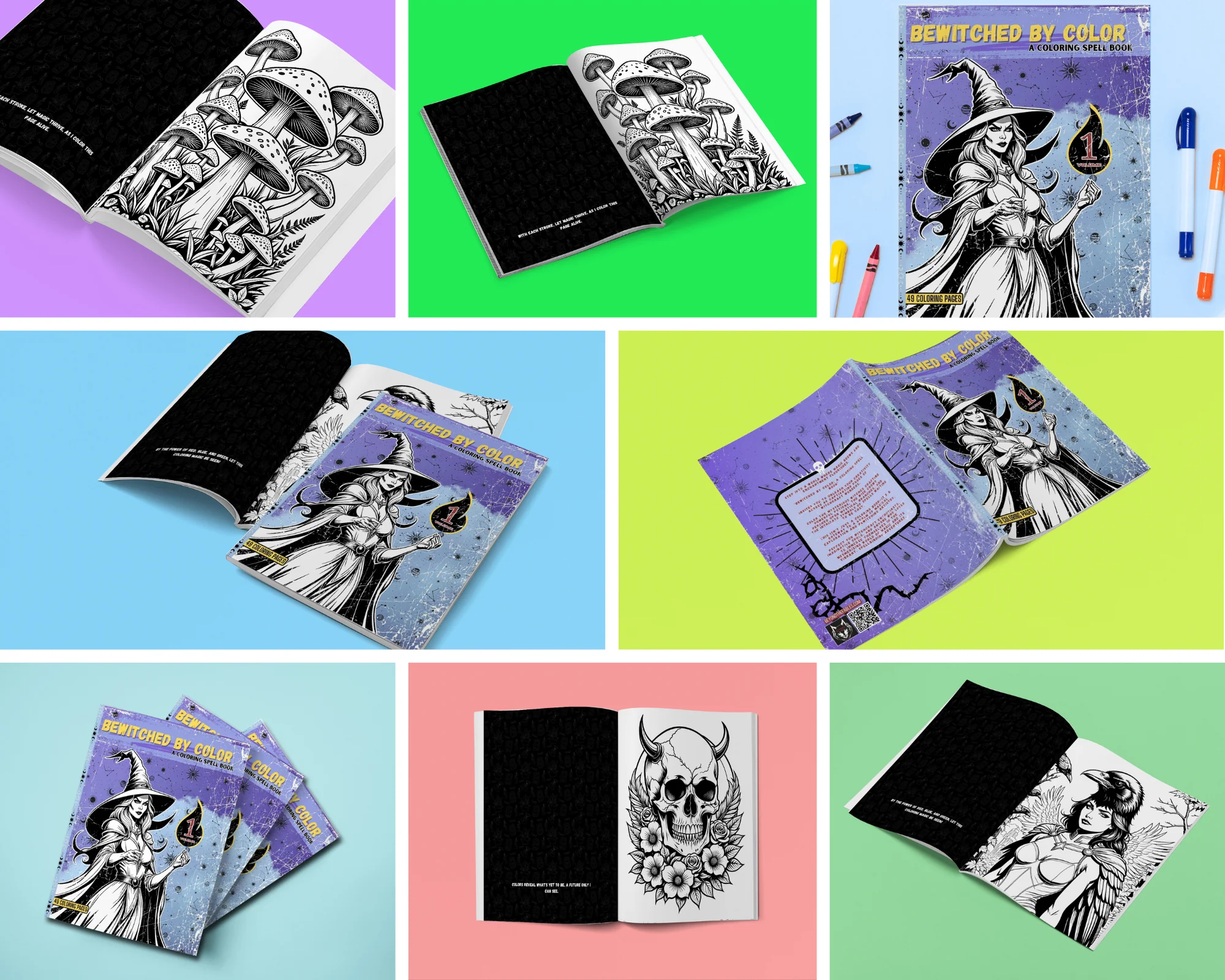 Bewitched by Color - A Coloring Spell Book (Volume I)