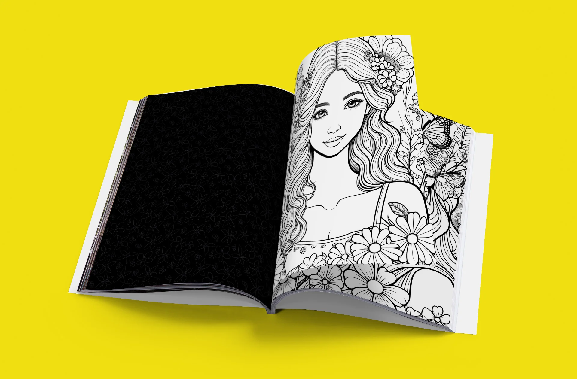 Ready to Be Colored - Floral Faces 2 detail image