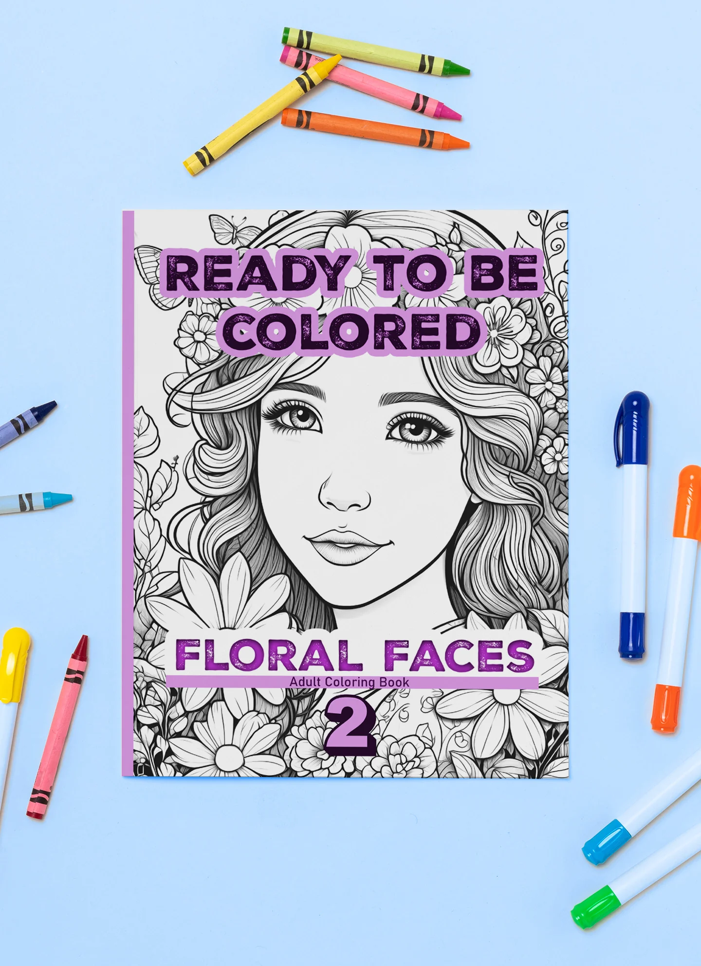 Ready to Be Colored - Floral Faces 2 detail image