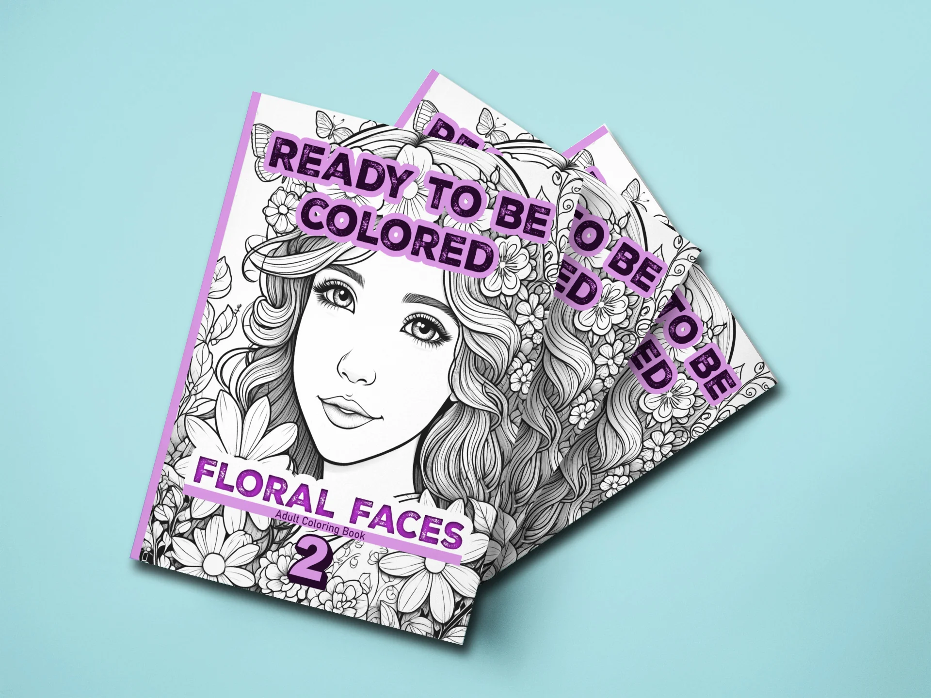 Ready to Be Colored - Floral Faces 2 detail image