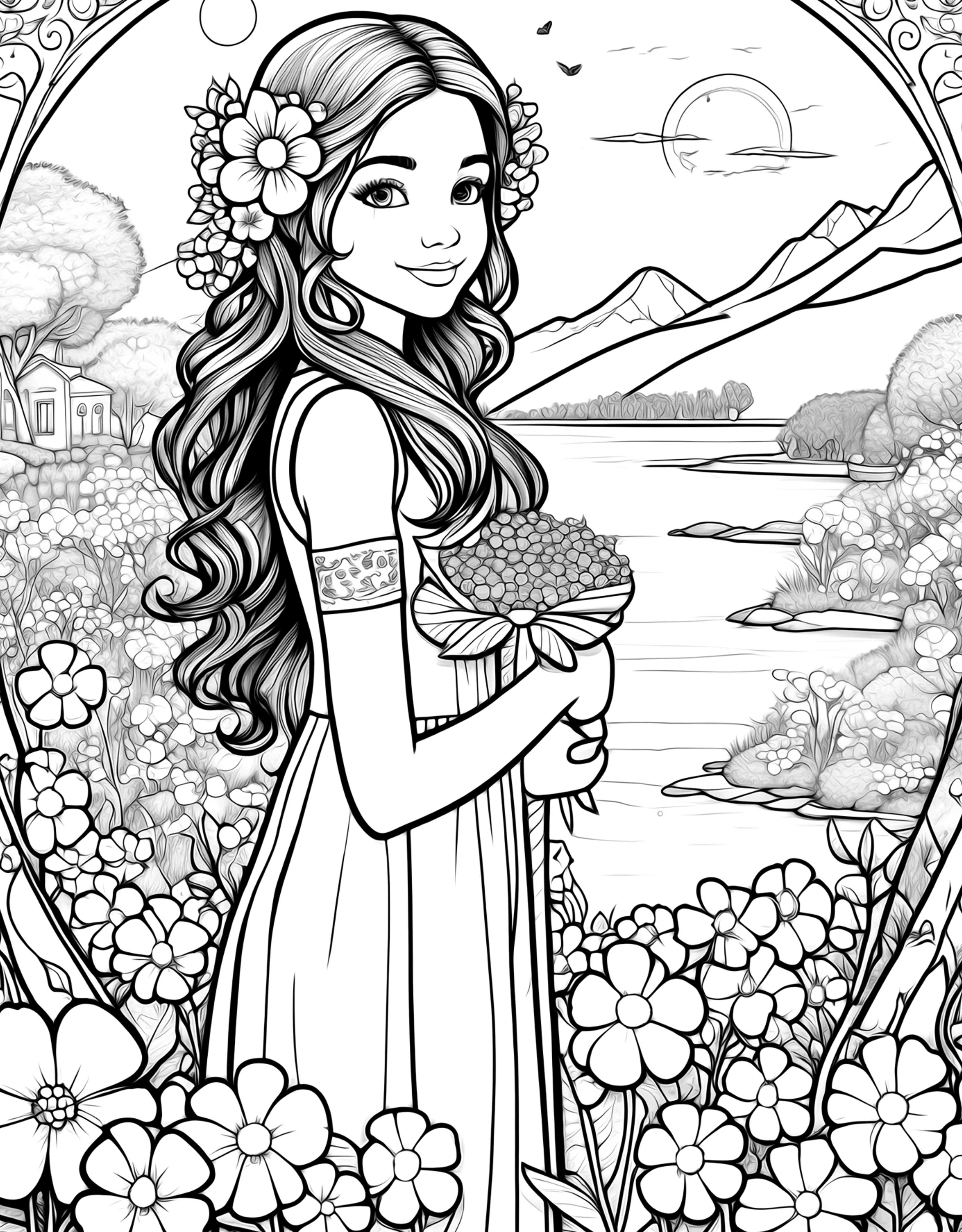 Ready to Be Colored - Floral Faces 2 detail image