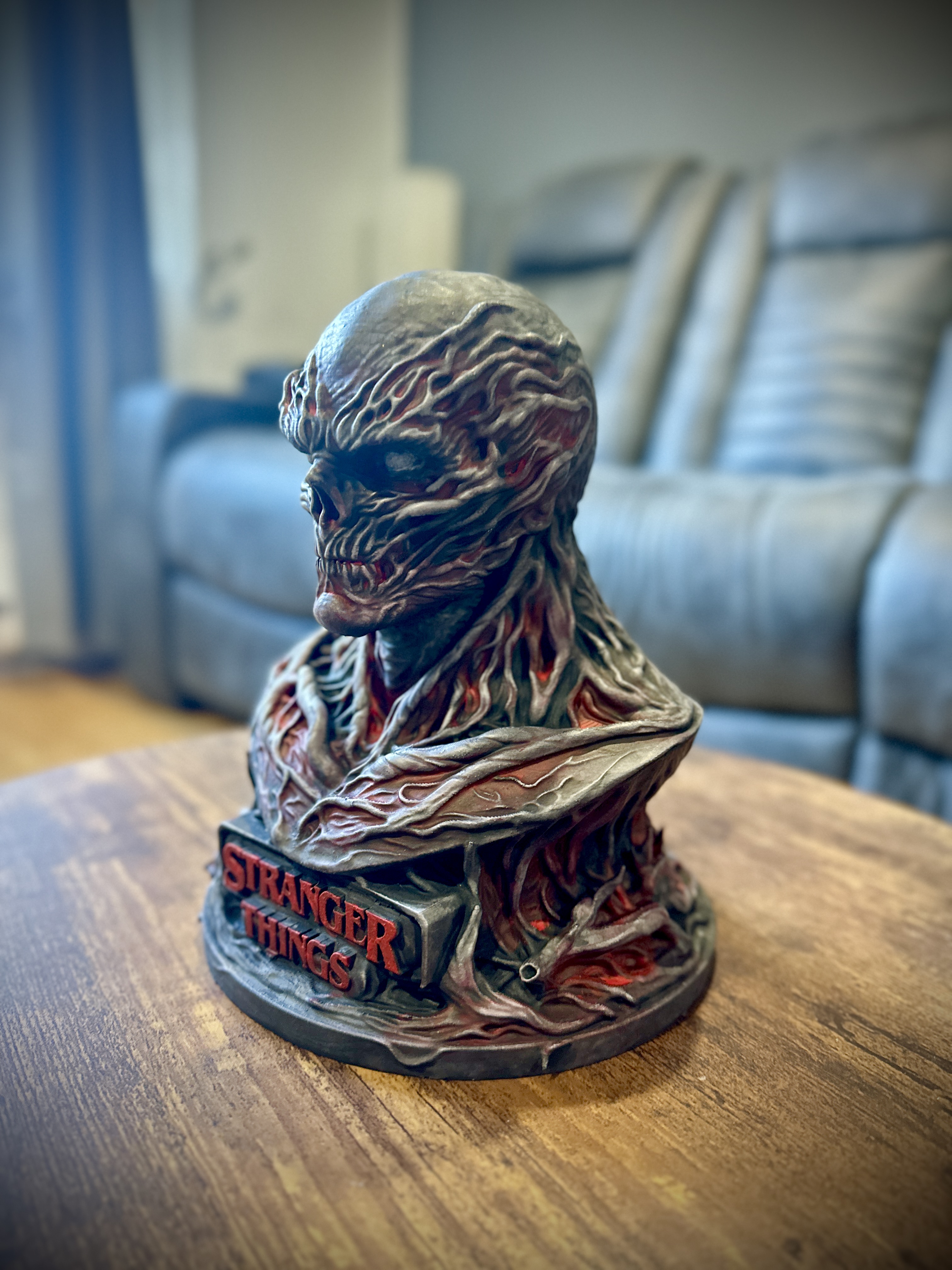 Vecna-inspired bust detail — aged and textured hand-finished dark fantasy display piece