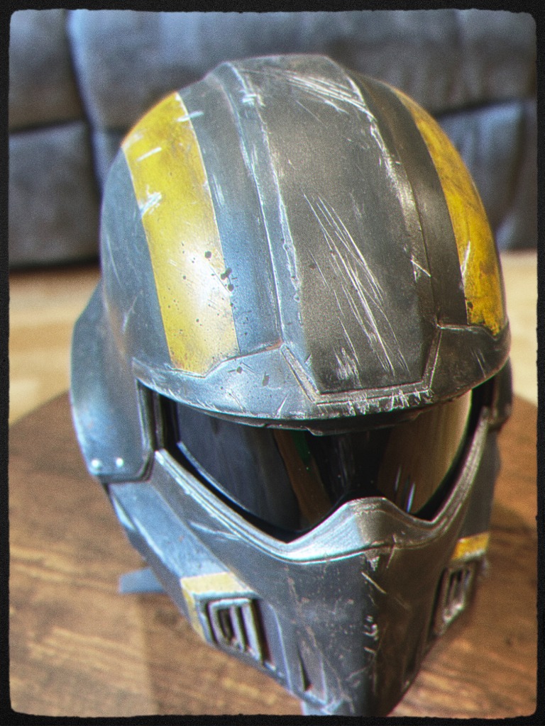 Helldivers Inspired Battle-Worn Helmet (Display Prop) detail image