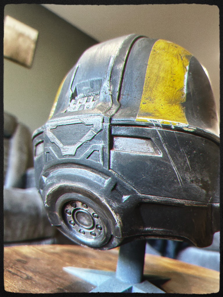 Helldivers Inspired Battle-Worn Helmet (Display Prop) detail image