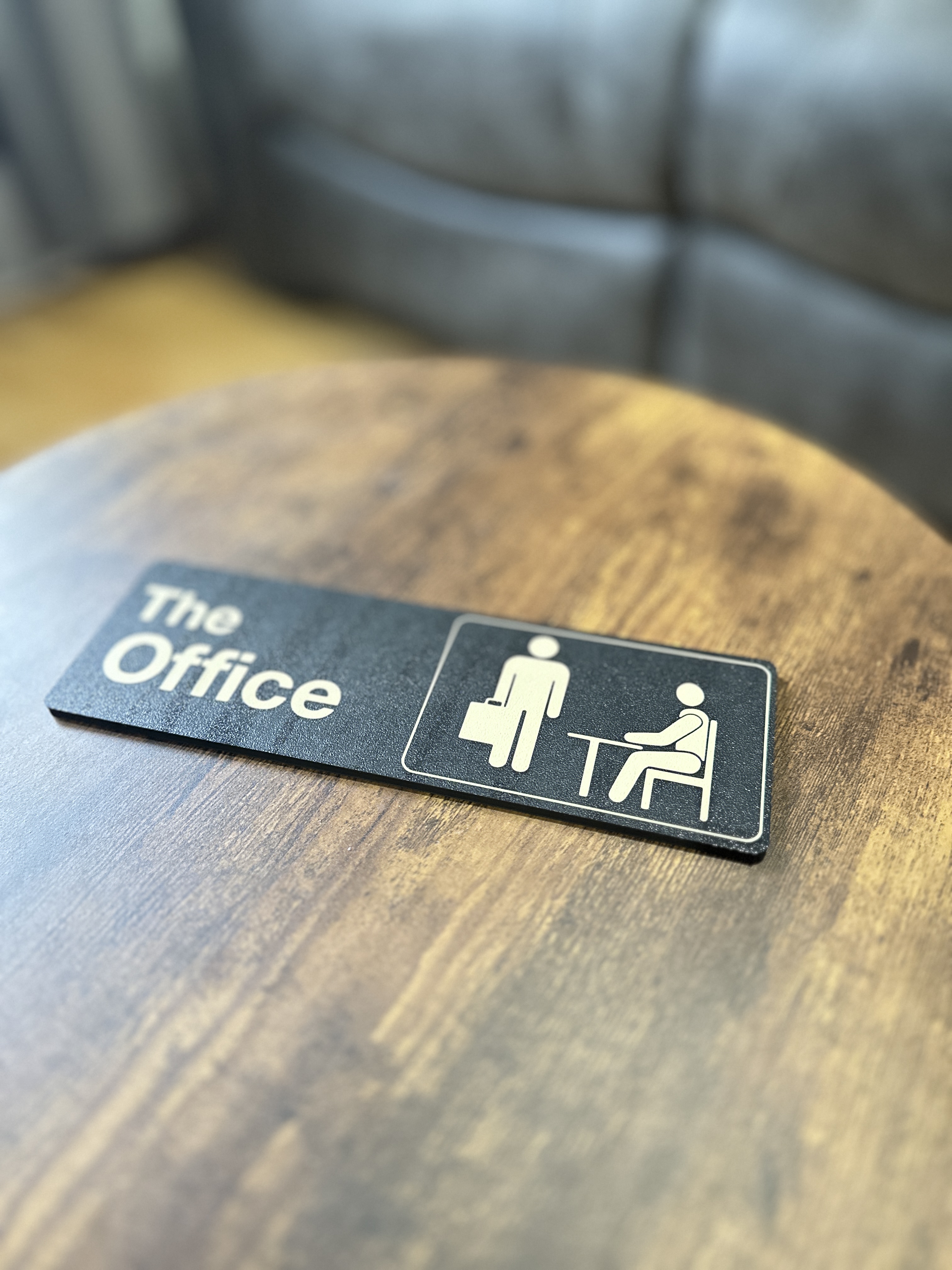 The Office Door Sign – Minimalist Black & Gold Desk/Room Decor