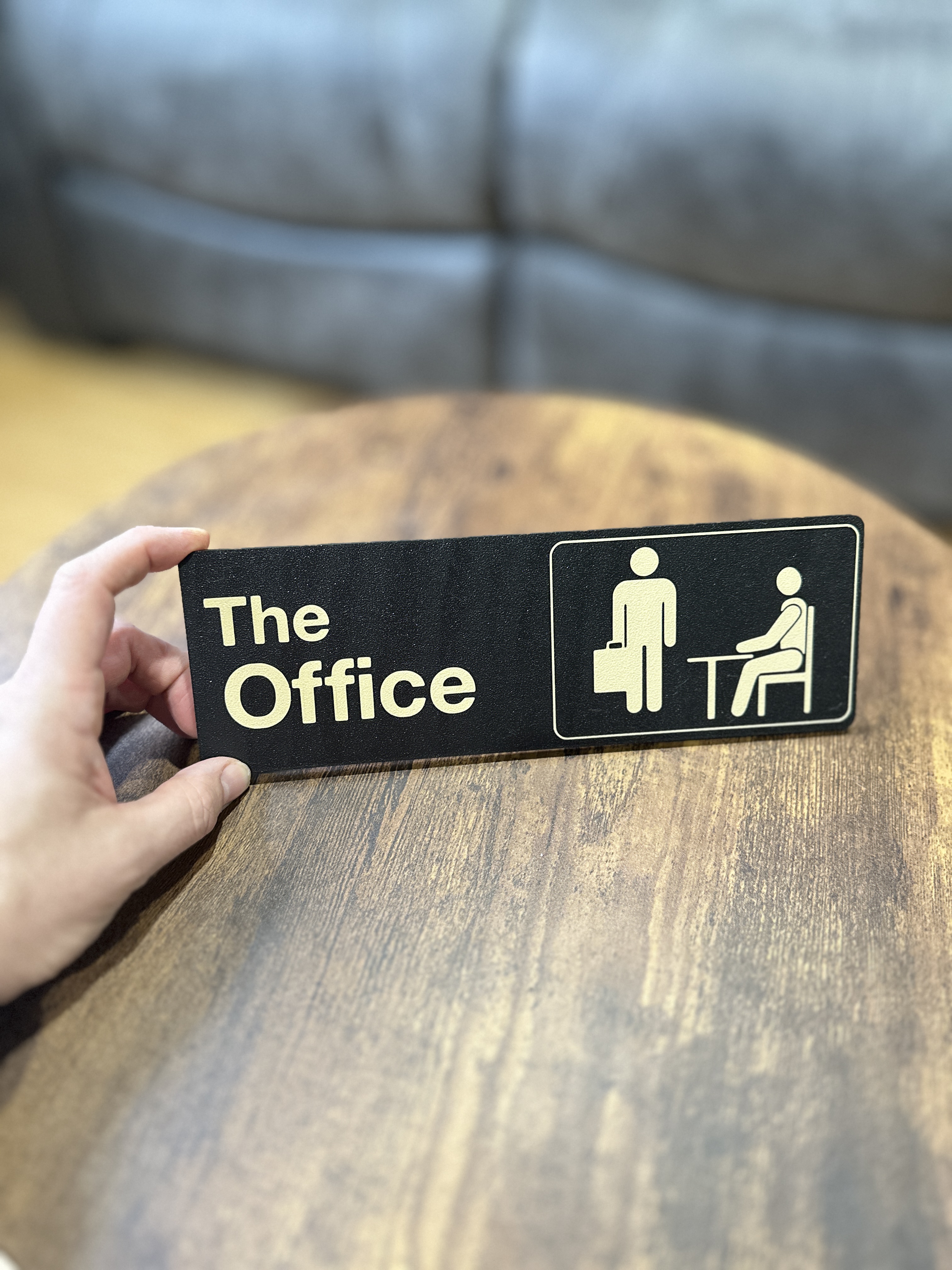The Office Door Sign – Minimalist Black & Gold Desk/Room Decor detail image